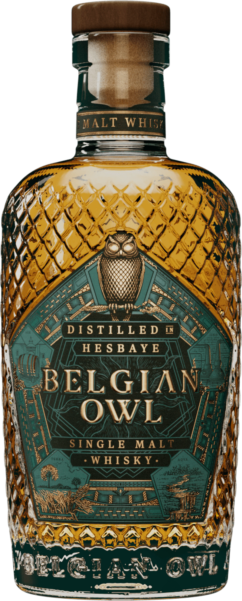 Belgian Owl Distillery 3y  - Single Malt Whisky - België - 50 cl. - 46% vol.