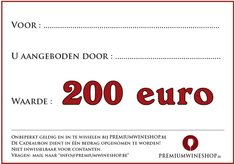 Cadeaubon - 200 euro