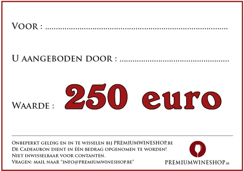 Cadeaubon - 250 euro